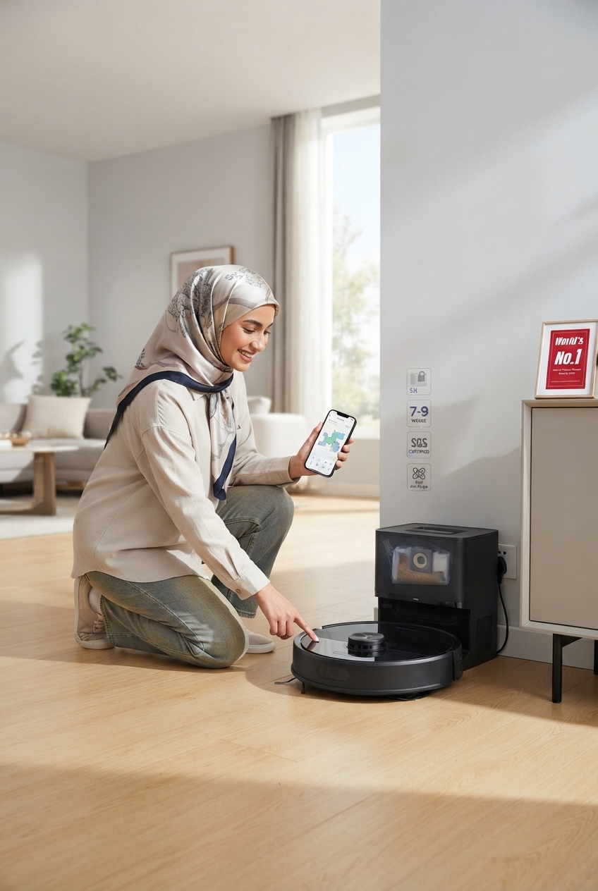 roborock Q7 M5+ Robot Vacuum and Mop, Up to 7-9 Weeks Self-Empty, 10000Pa
