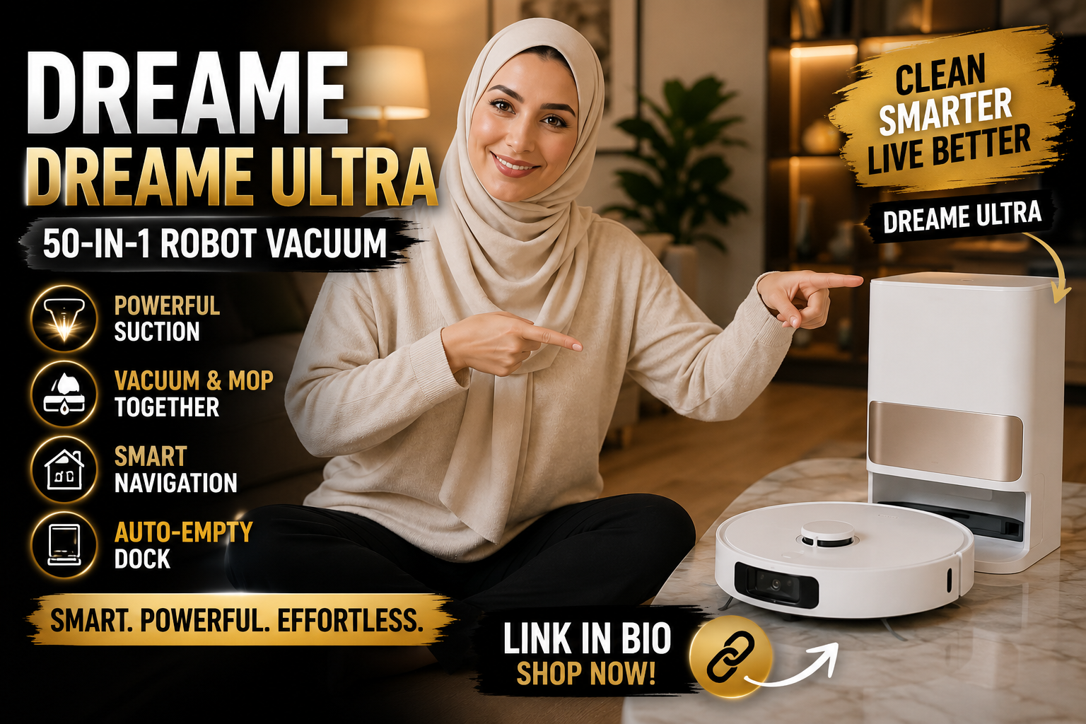 dreame L50 Ultra Robot Vacuum with Dual Laser & AI RGB Navigation