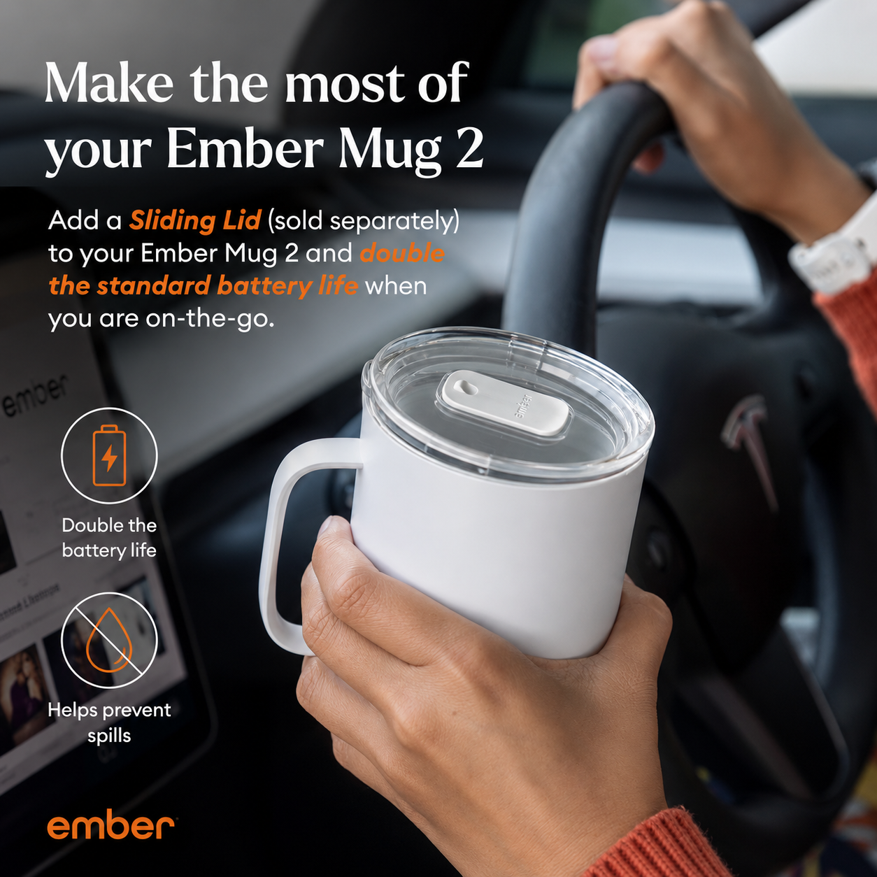Ember Temperature Control Smart Mug 2, 10 oz, App-Controlled Heated Coffee Mug, White