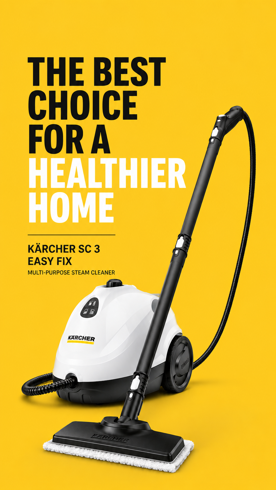 Kärcher SC 3 EasyFix Steam Cleaner with Descaling Cartridge & Floor Nozzle